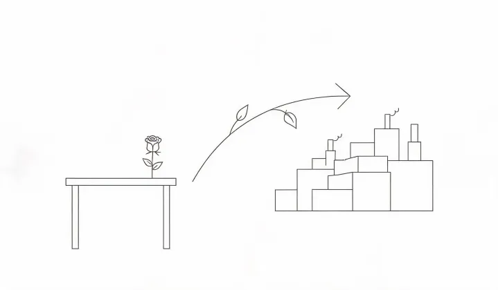Illustration of a written mineral sunscreen sourcing route, not a street map